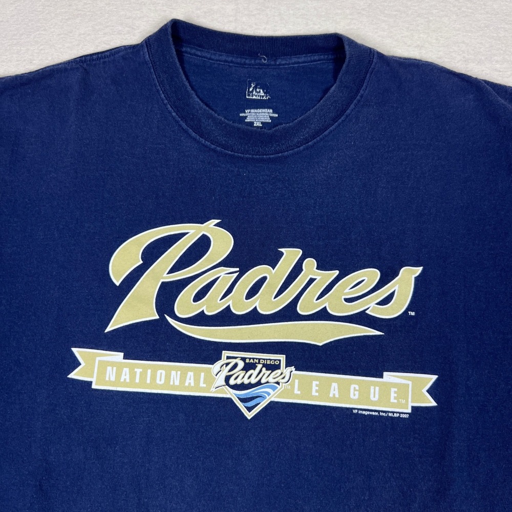 Lee Sport‎ San Diego Padres Y2K Shirt Mens XXL Navy Blue Sand 2007